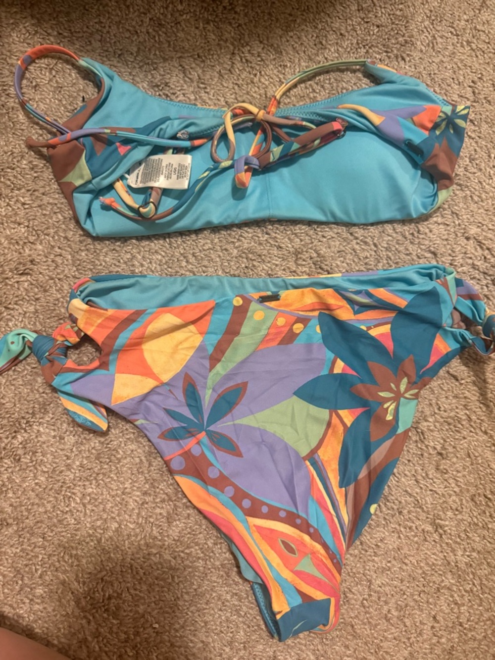 Colorful Abstract Print Bikini Set - Picture 2 of 2